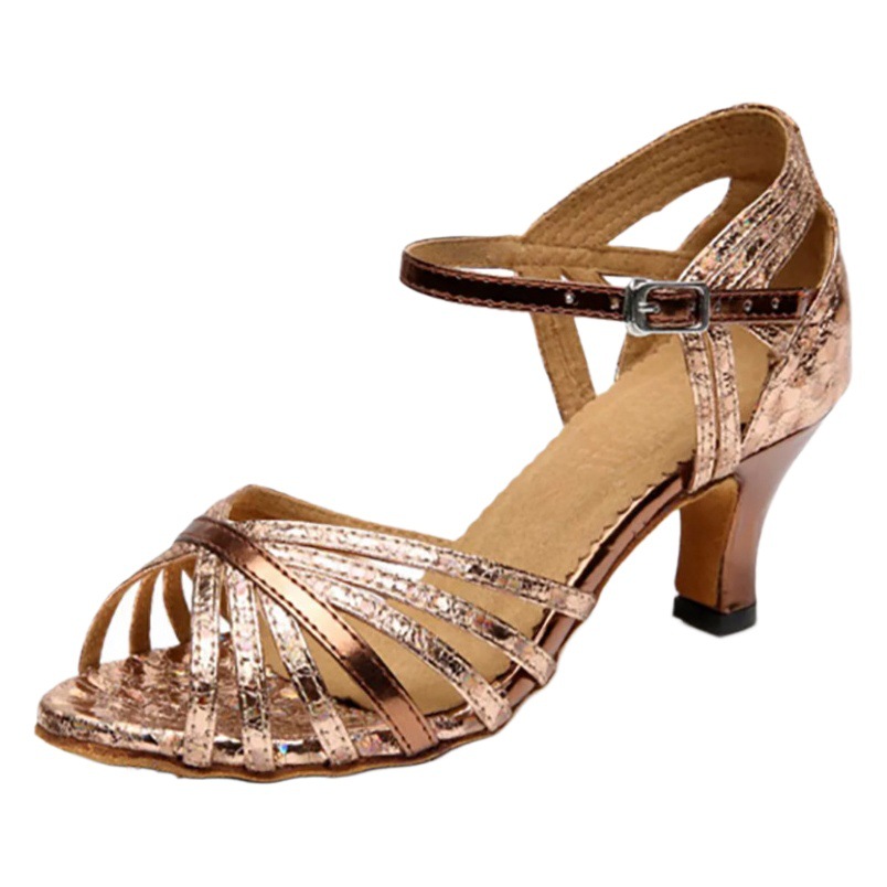 High-end dance shoes mid-high heel dance shoes soft bottom outdoor dancing sandals professional Latin dance shoes square dance shoes