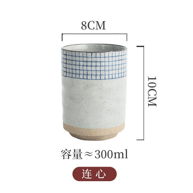 Picture of Japanese Style Creative Ceramic Vintage Tea Cup Sushi Cup Stoneware Straight Body Cup Stoneware Water Cup for Household Restaurant
