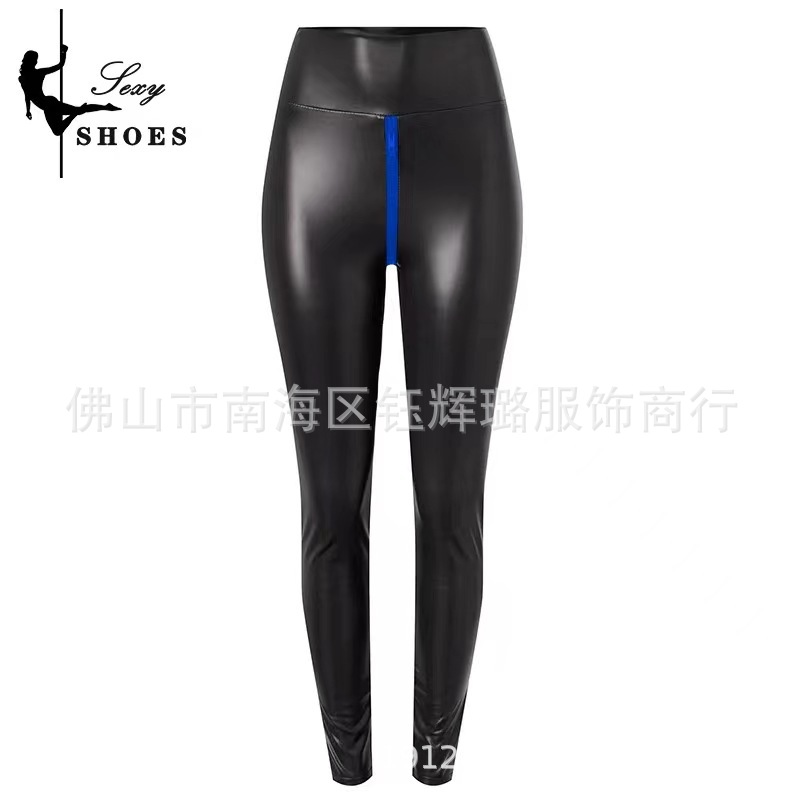 Picture of Amazon Crossing Sexy Black Matte pc Leather Open Crotch Pants for Exotic Women