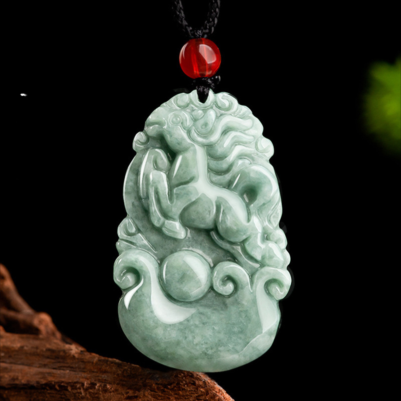Picture of Myanmar A natural jade jade pendant 12 zodiac pendant 12 zodiac pig pendant jade direct cordless
