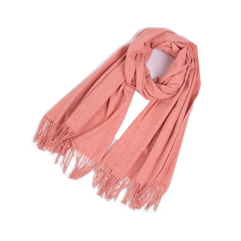 Picture of Foreign trade Europe and the United States new autumn and winter scarf women's polyester thorn hair tassel solid color scarf shawl dual-use manufacturers wholesale