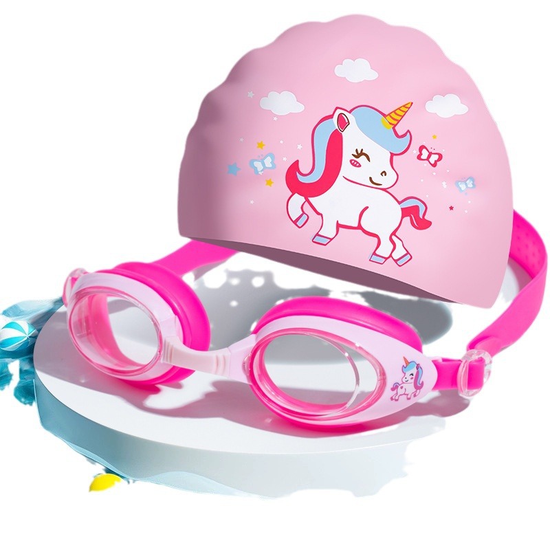 Picture of Children's swimming goggles small frame waterproof anti-fog HD boys and girls professional swimming glasses swimming cap suit diving equipment