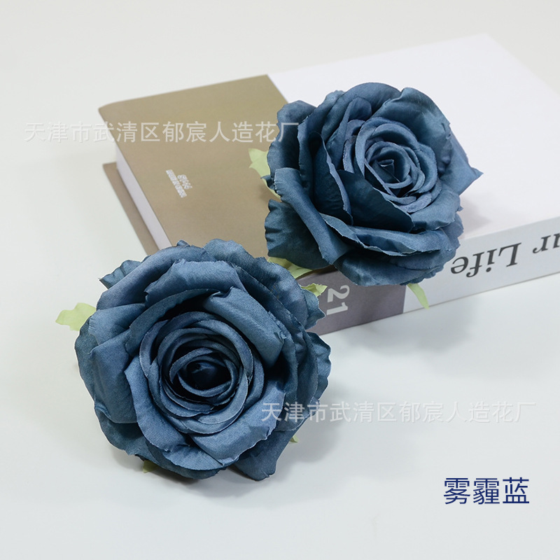 Picture of Simulated Flower Curled Rose Flower 12cm Safe Rose Wedding Background Wall Decoration Arch Flower Arrangement Gift Box with Flowers