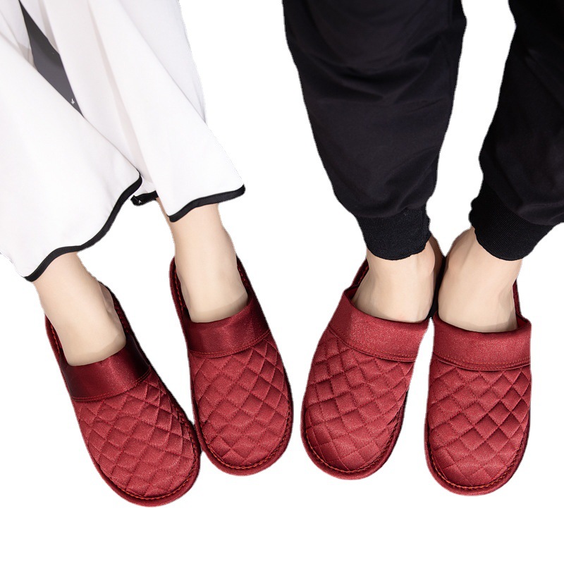 Picture of Wedding Cotton Slippers Accompanying Bride Morning Gown Slippers Festive Red Wedding Cotton Slippers Advanced Light Luxury