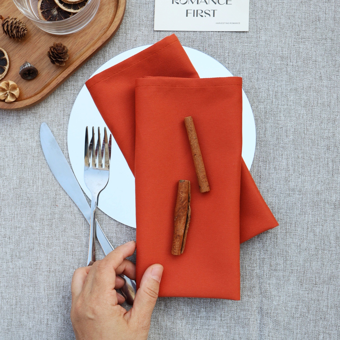 Napkin Mouth Cloth Cotton Polyester Square Square Square Cross-border Hotel Wedding Party Western Table Decoration Christmas Place Mat Napkin Cloth