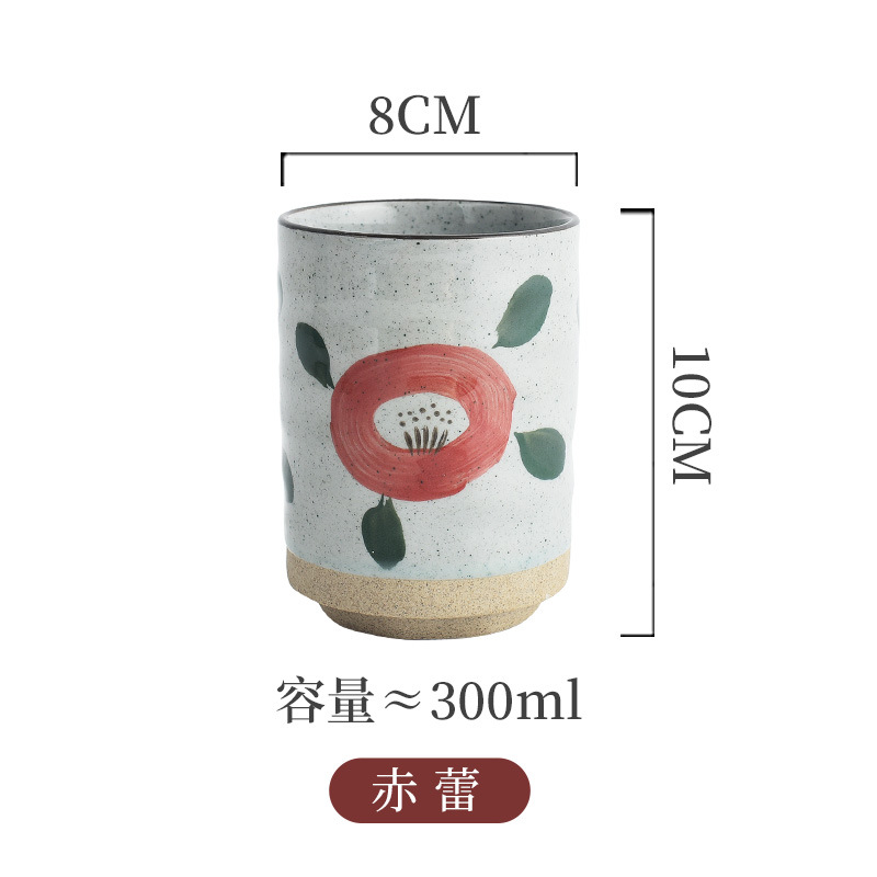 Picture of Japanese Style Creative Ceramic Vintage Tea Cup Sushi Cup Stoneware Straight Body Cup Stoneware Water Cup for Household Restaurant