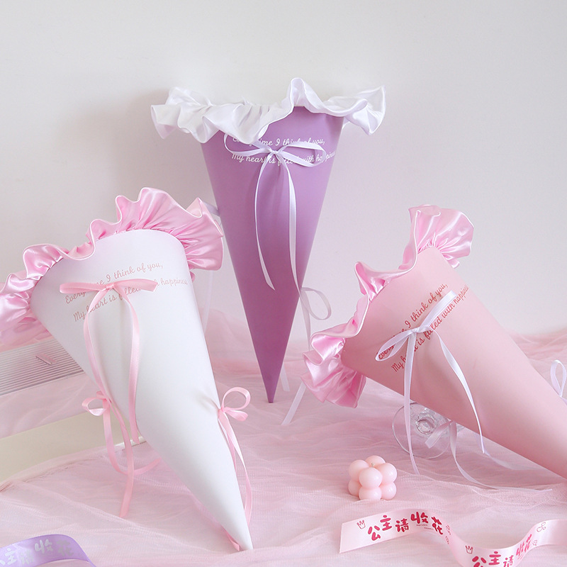 net red new product ice cream cone paper bouquet paper flower wrapping paper florist ice cream cone diy material