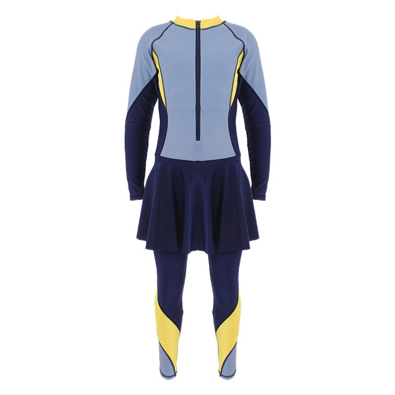 Wholesale girls' children's swimwear long sleeve trousers anti-sunbathing suit one-piece skirt girls' swimwear diving suit