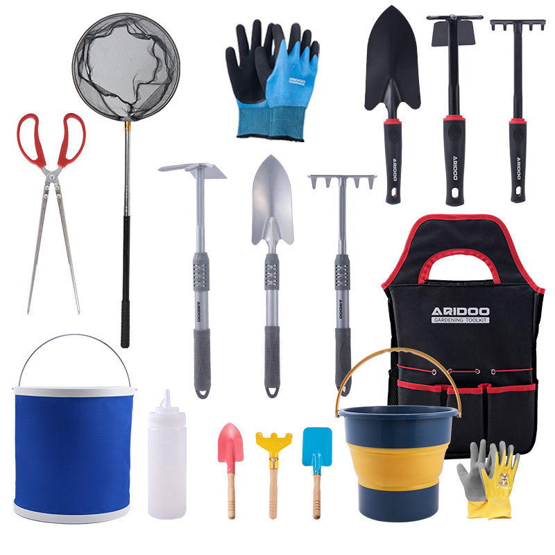 Green Forest Beachcombing Tool Set, Beach Clam Digging Shovel Equipment, Digging Tool, Beach Three-Piece Set, Special Rake