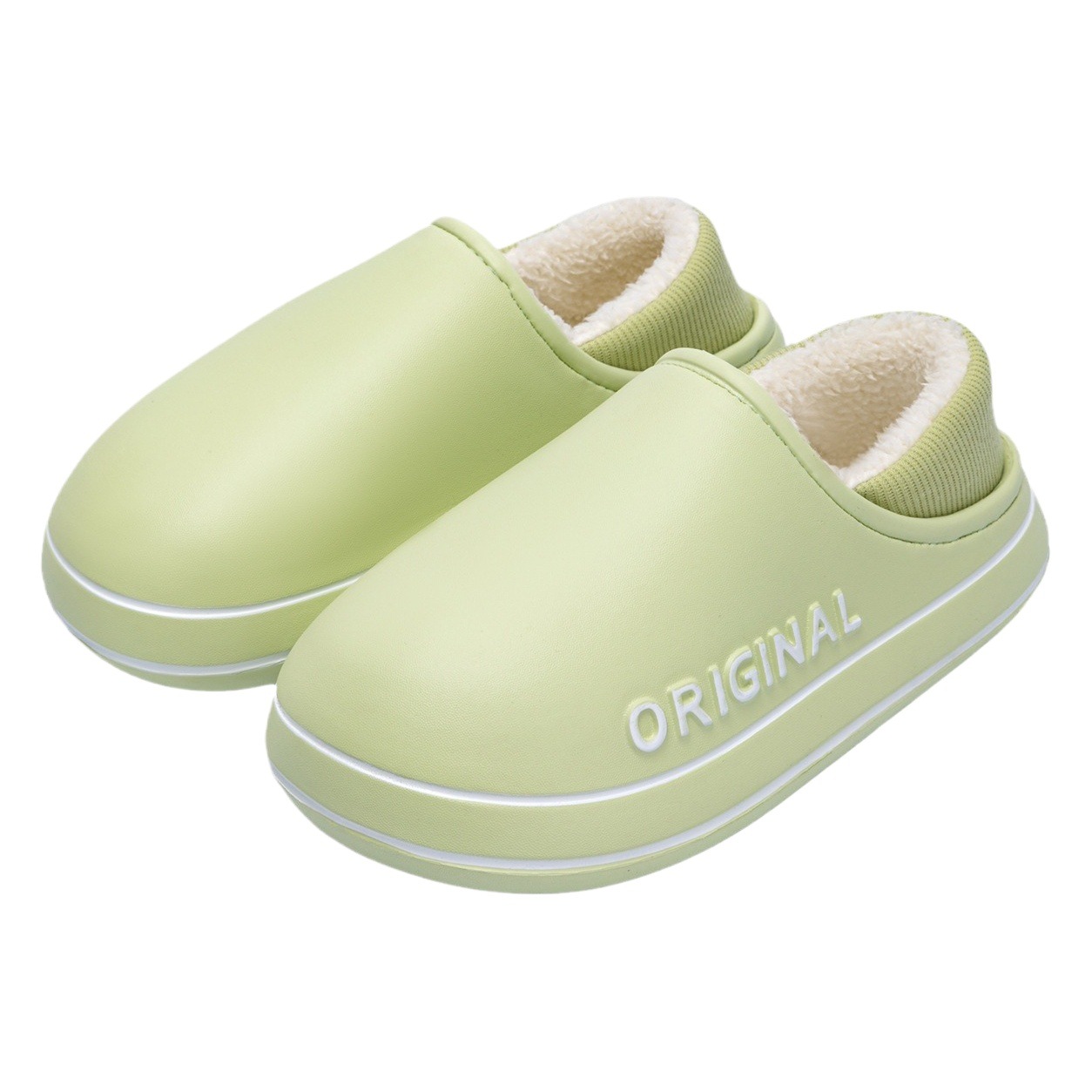 Waterproof Cotton Slippers for Women Autumn and Winter 2025 New Couple Indoor Home Non-Slip Plush Bag with Cotton Shoes for Men