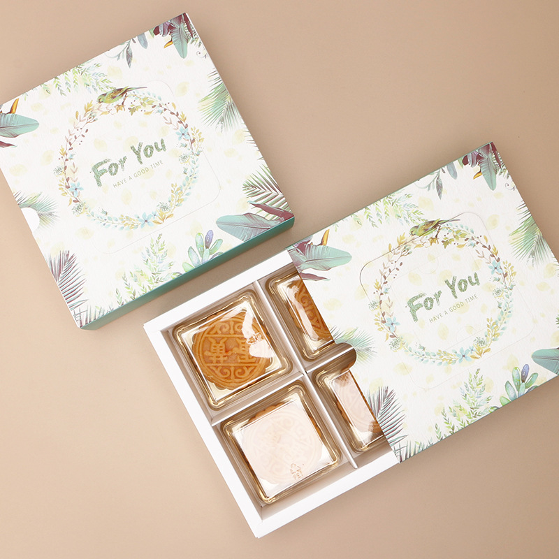 Picture of Egg yolk crisp moon cake gift box nougat green bean cake snowflake crisp baking high-end Mid-Autumn Festival hand gift box