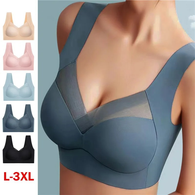 Push up Back, Chest-wrapped Vest, All-in-one Fixed Cup, Seamless, Wire-free, Breast-retracting, Thin Sleep Bra and Intimates