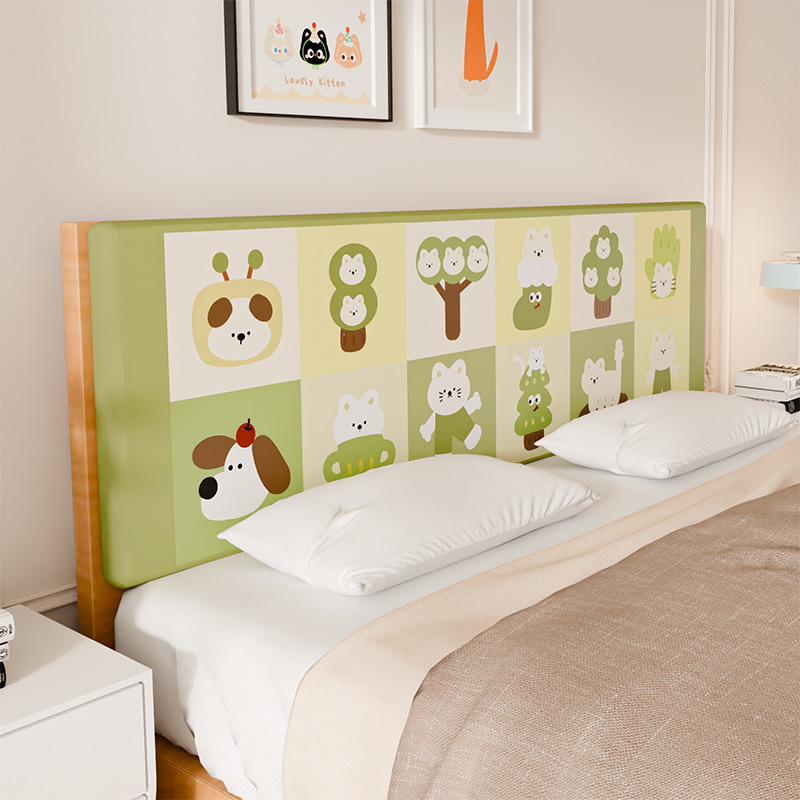 Picture of Home Bedroom Cartoon Bedside Cushion Thickeneded High-Density Sponge High Rebound Fixed Self-Adhesive Tatami Bed Cushion