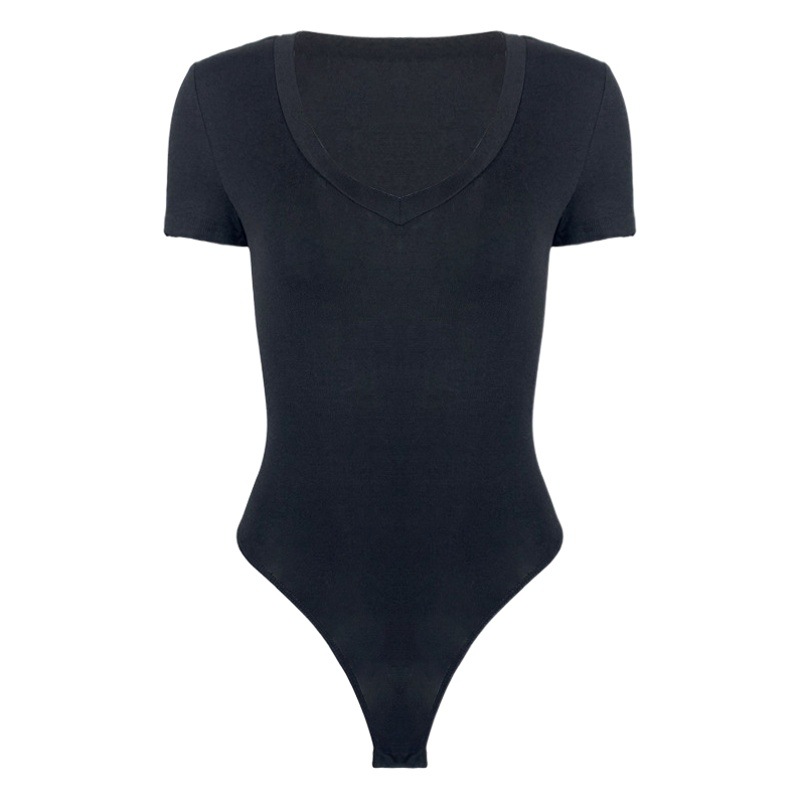 Picture of Bodysuit 2025 summer new European and American foreign trade women's Amazon short sleeve V-neck sexy tight jumpsuit