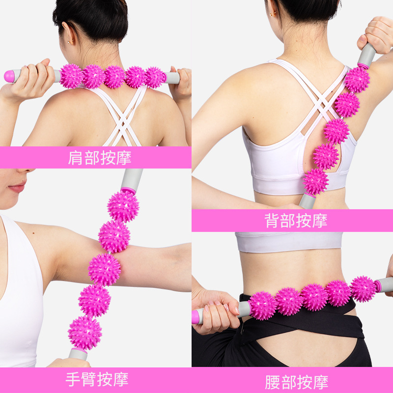 Hedgehog ball relaxing muscle massage sports roller yoga stick hedgehog massage stick relaxing fascia stick wholesale