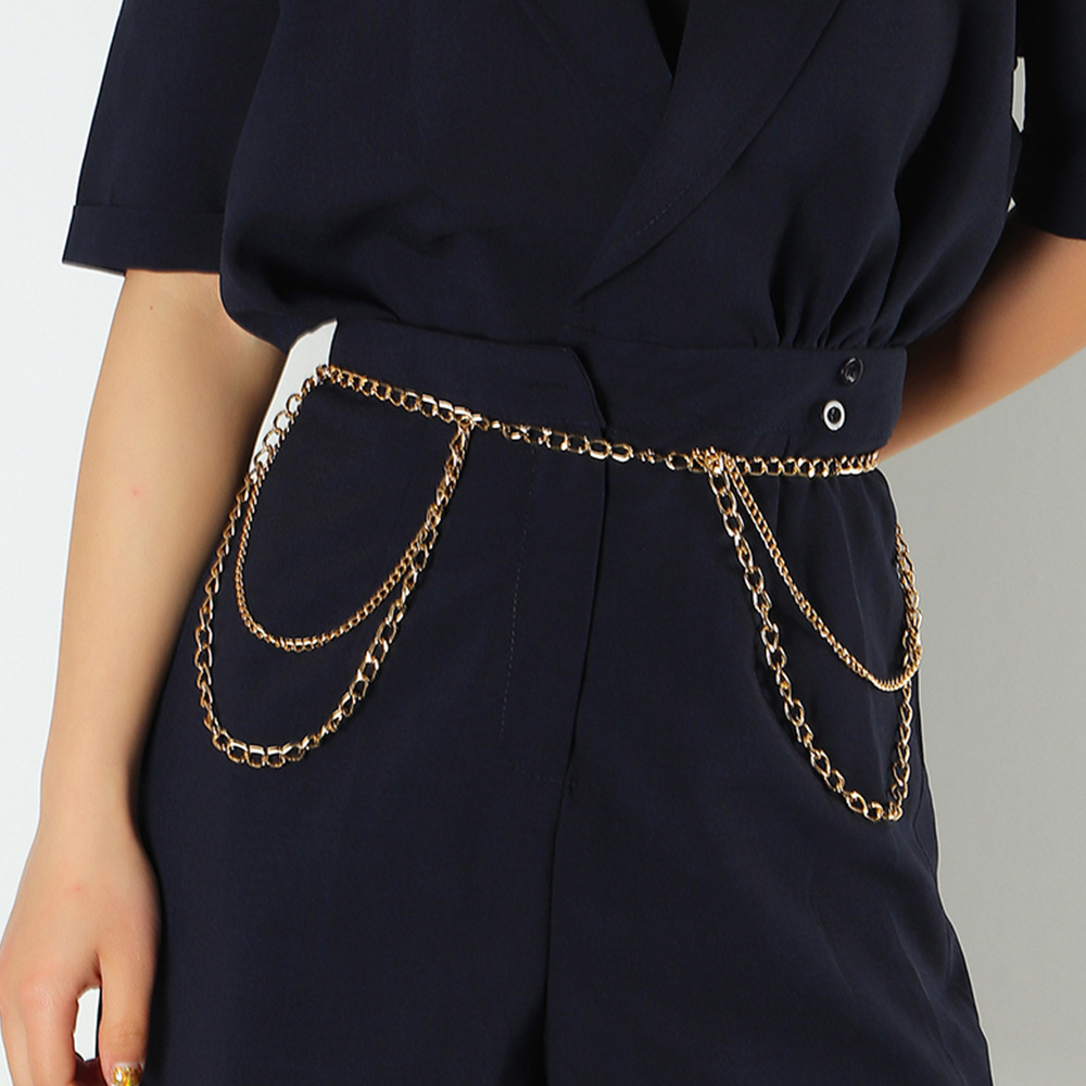 ZMB0120 cross-border European and American creative metal chain body chain with dress personality temperament female waist chain