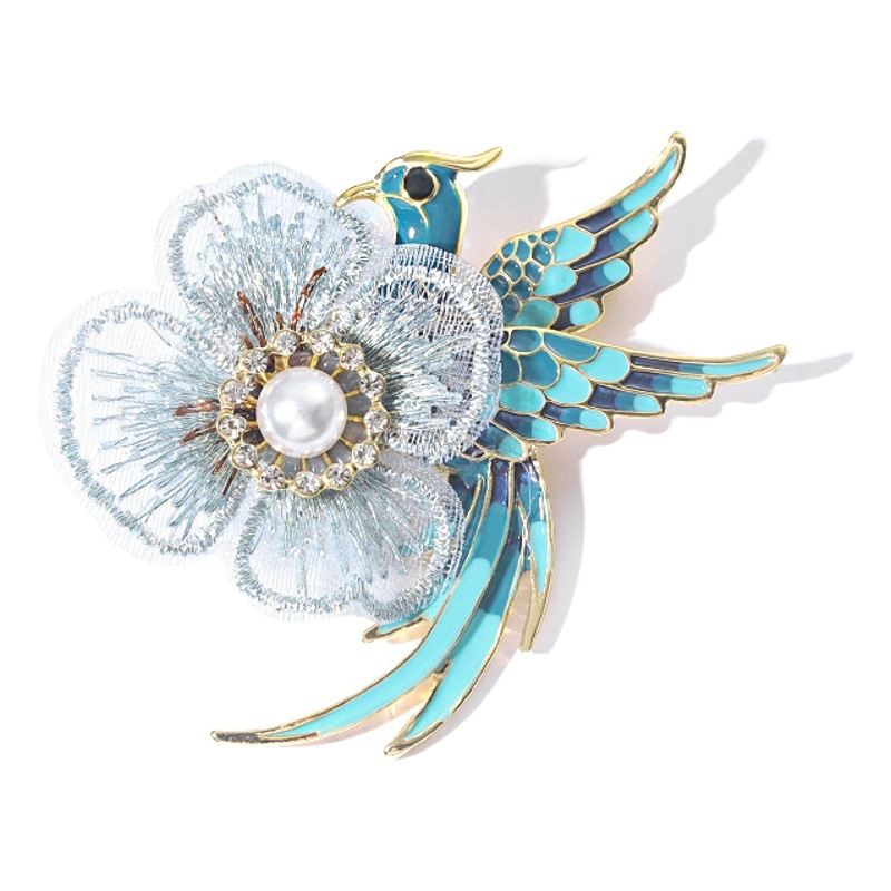 Chinese Style Creative Handmade Enamel Vintage High-end Phoenix Bird Brooch Women's Light Luxury Elegant Hanfu Cheongsam Accessories