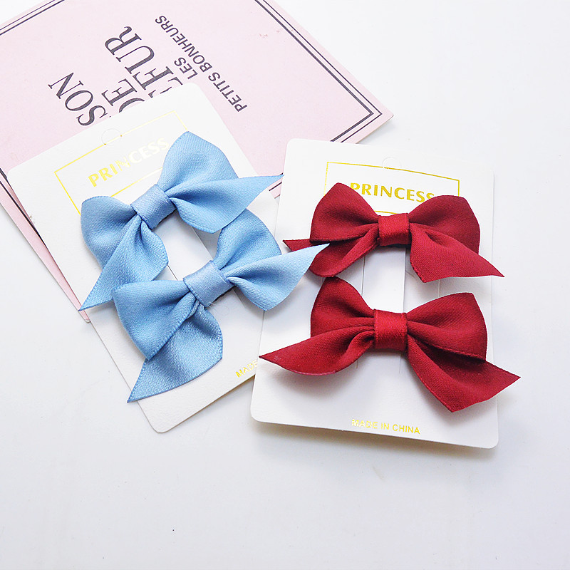 Children's Bow Hair Clip Hair Clip Little Girl Princess Double Clip Headdress Hair Accessories Dovetail Bow Hair Clip