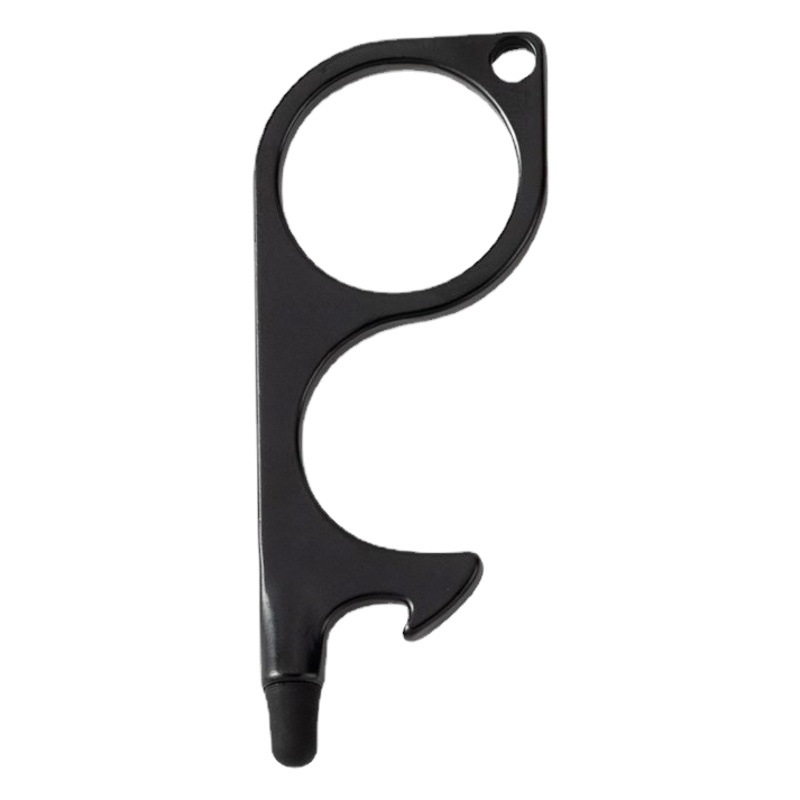 Factory wholesale multifunctional EDC door opener zinc alloy silicone head touch screen non-contact epidemic prevention keychain