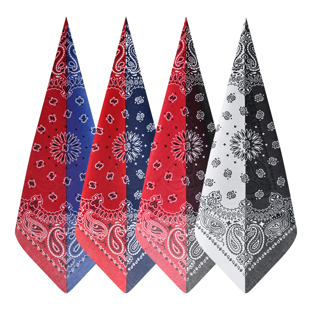 Picture of Amazon Hip Hop Contrast Color Double Cashew Flower Outdoor Headscarf Paisley Cotton Street Dance Joker Square Wholesale
