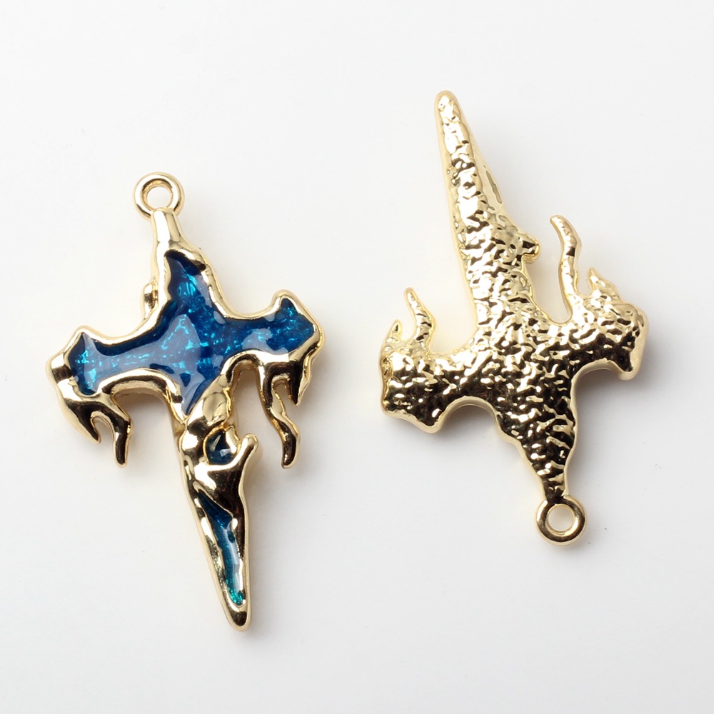 Picture of Alloy Color Oil Dropping Cross Pendant Pendant DIY Handmade Necklace Earrings Bracelet Jewelry Accessories