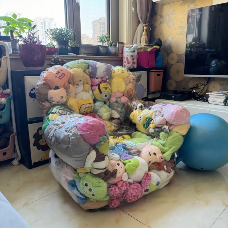 Internet Celebrity Transparent Outdoor Doll Inflatable Storage Sofa Chair Single Soft Photography Props Doll Storage