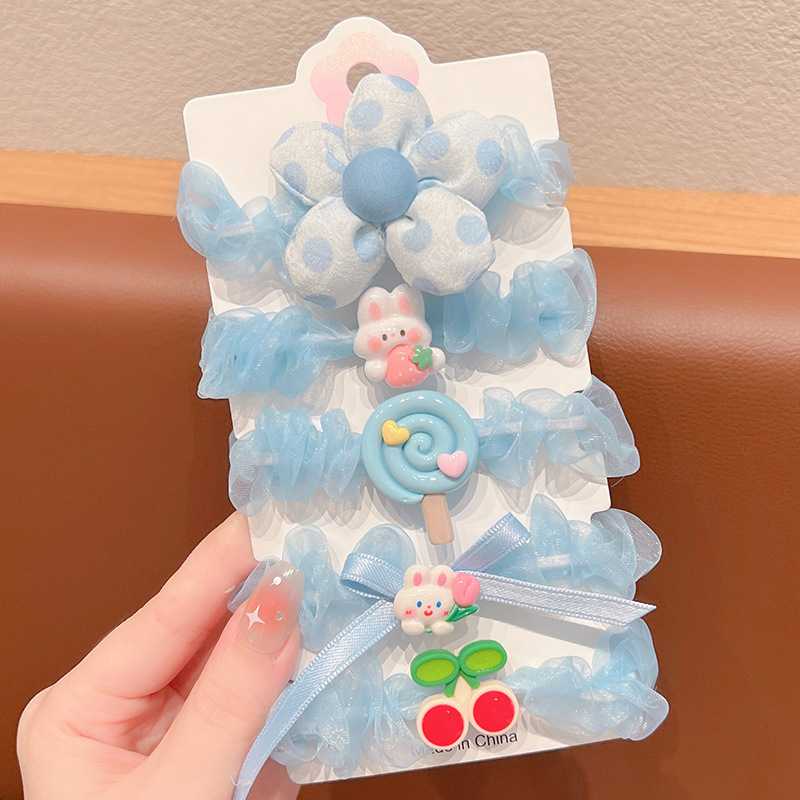 Picture of Summer children's ball head rubber band hair rope new little girl tie head high elastic hair band hair accessories do not hurt hair headdress
