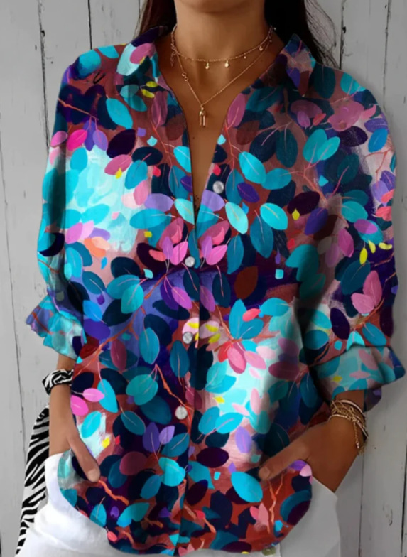 Picture of 2025 New Women's Long Shirt Women's Summer European and American Trend Long Sleeve Shirt Printed Pattern Printed 3D Shirt