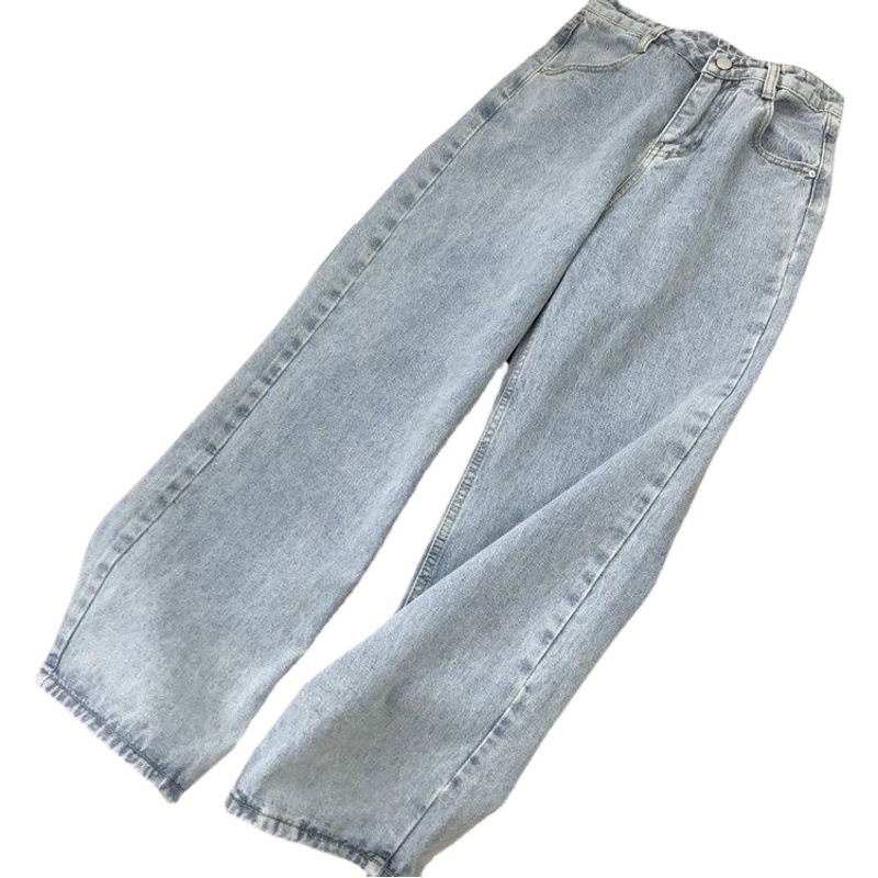 Picture of Spring and Autumn High Waist Jeans 2021 New Slim Look High Fashion Brand Straight Loose Dipped Vibe Style Pants