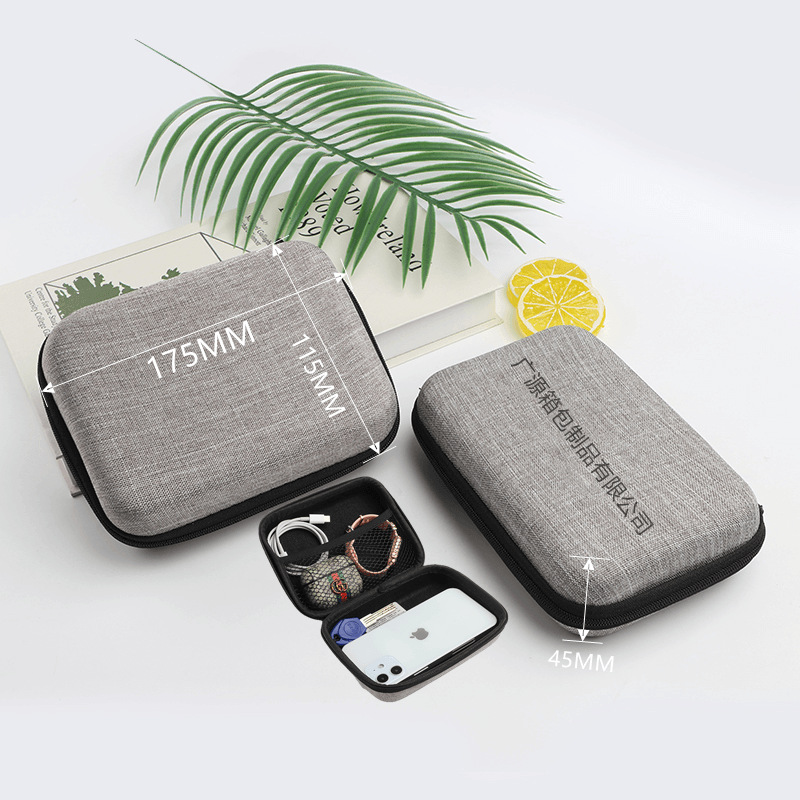 Factory wholesale EVA data cable wired headset storage mobile power packaging box silk screen logo invoicing storage