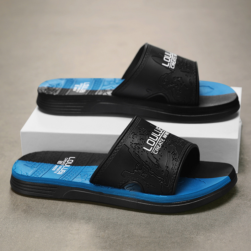 2025 new slippers men's outdoor wear fashion summer soft bottom slippers non-slip indoor and outdoor one-word slippers factory wholesale