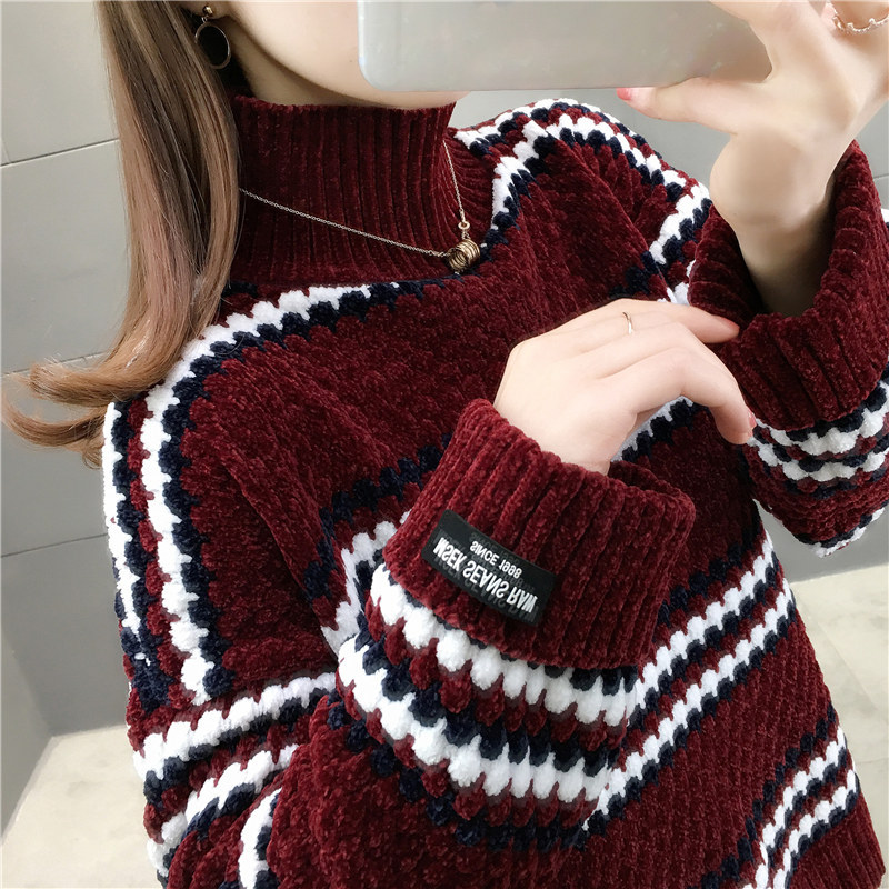 Picture of This year's popular turtleneck women's sweater 2024 autumn and winter New popular loose outer wear lazy style thick bottoming shirt