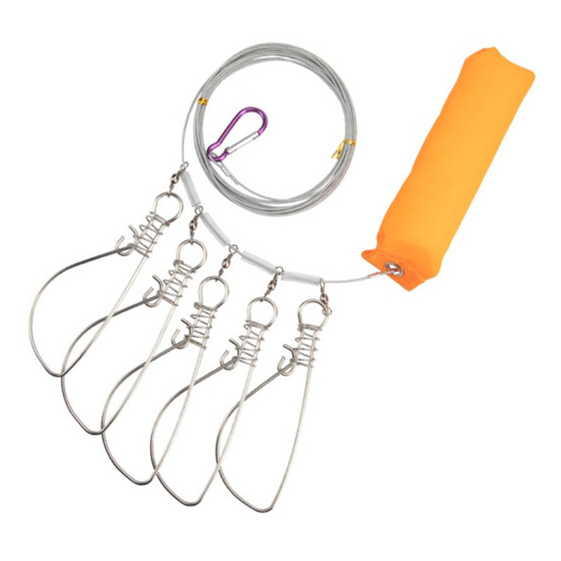 Picture of Luya Live Fish Buckle Lock Fish Set Portable Stainless Steel Fish Lock Buckle Fish Lock Fish Rope 5 Buckle Fishing Accessories
