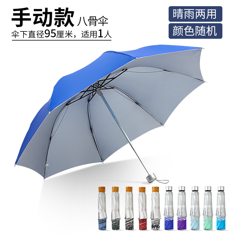 Picture of Automatic Umbrella Large Wholesale Sun Protection UV Protection Sun Umbrella Women's Folding Sunny and Rainy Umbrella Customized Advertising