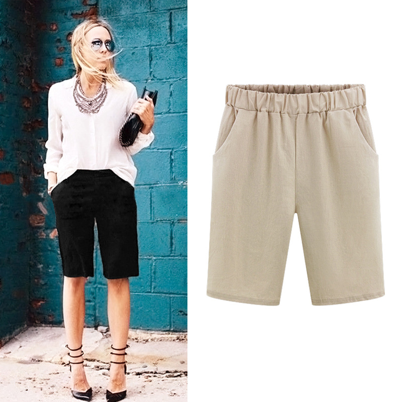 Picture of Plus Size Five-Quarter Pants Women's Summer Thin Mid-Pants 100kg Fat Sister Loose Harem Pants Plus Fat and Slimming Look Women's Pants
