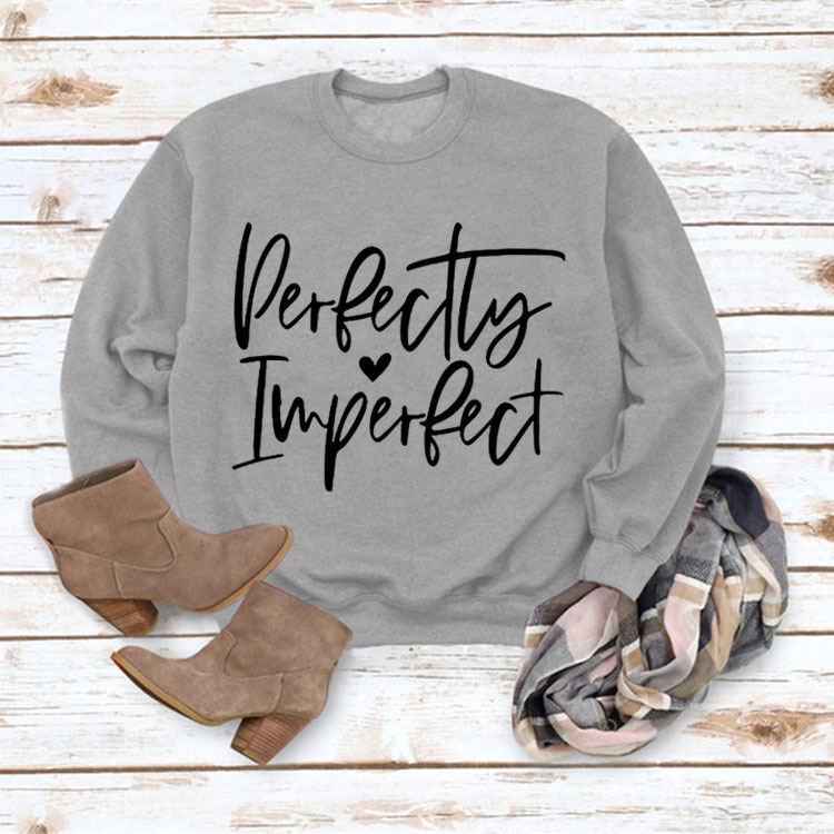Picture of Amazon Wish Cross-Border Autumn and Winter Fashion Perfect Imperfect Letter Print Women's Sweatshirt