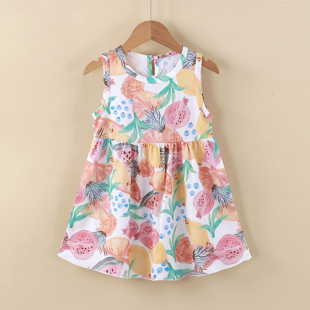 Picture of Girls' Dress Cotton Silk Summer New Style Medium and Large Children's Princess Dress Vest Dress Korean Style Girls' Dress Children's Clothing Wholesale