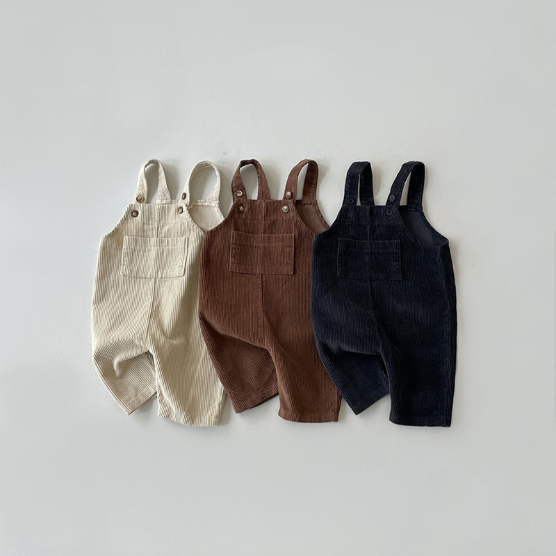 Picture of Children's Wear Infant and Toddler Korean-style Ins Spring and Autumn Unisex Infant and Toddler Multi-color Corduroy Korean-style Casual Strap Pants