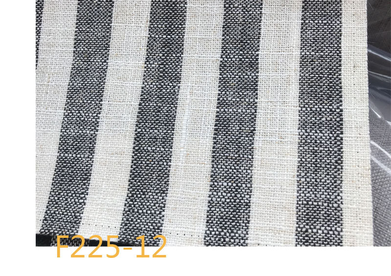Picture of 9 Coated F225 Linen Polyester-Hemp Interwoven Polyester Black and White Plaid Stripe Fabric Shoe Cloth
