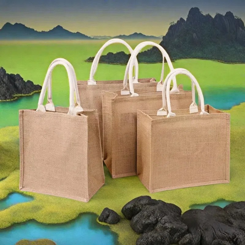Factory in stock wholesale muji bag jute tote bag advertising gifts environmental shopping sack bag customization