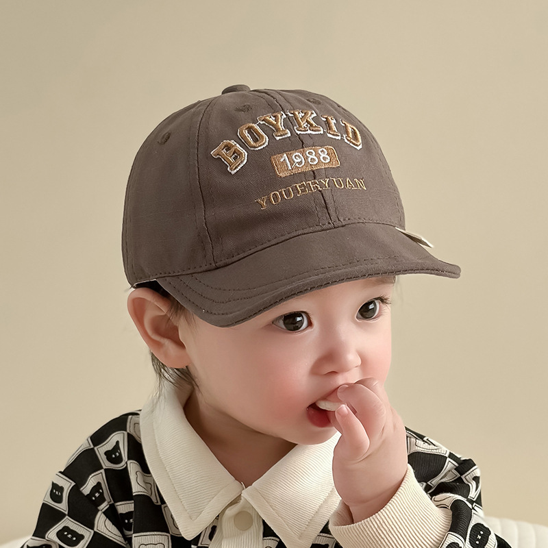 BOYKID baby hat spring and autumn baby peaked cap spring thin soft brim baseball cap boys and girls sunshade