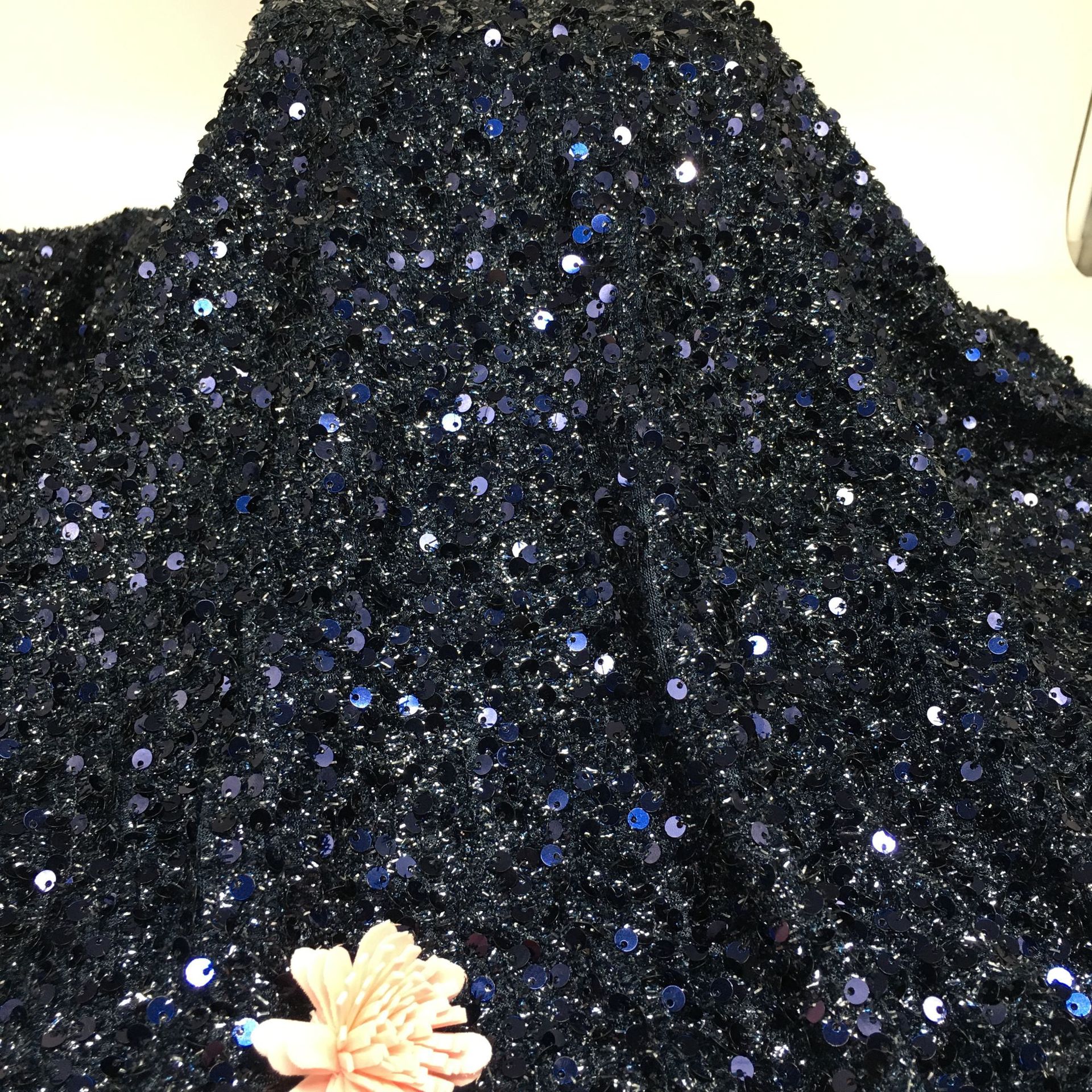 Picture of 5mm centipede yarn sequin embroidered mesh wedding fashion stage clothing cushion tablecloth sequin fabric embroidered sequin cloth