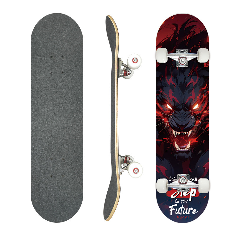 Picture of 31 inch skateboard professional adult street maple four-wheel beginner children double rocker concave skateboard