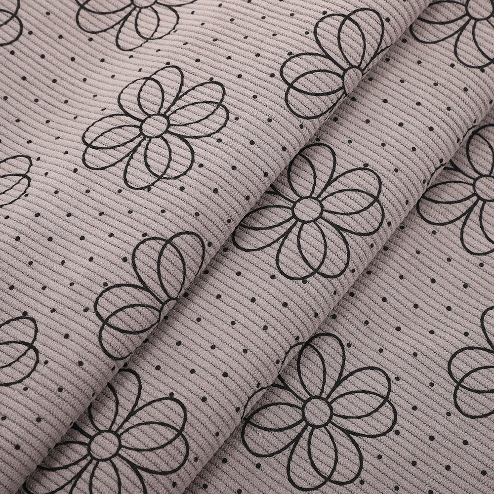 Picture of New laser Denim jacquard clothing fabric leather fabric burning flower cutting hollow laser printing cat whiskers wholesale