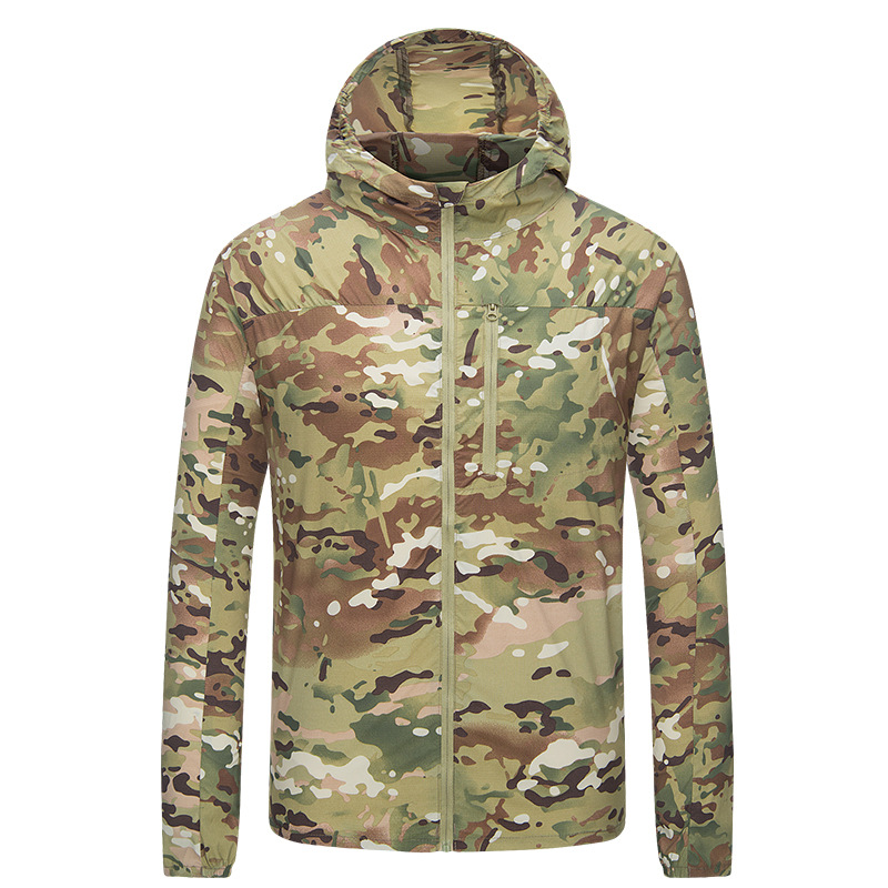 Picture of Outdoor Tactical Skin Clothing Men's Summer Hooded Sunscreen Clothing Breathable Waterproof Lightweight Sunscreen Clothing UV Protection