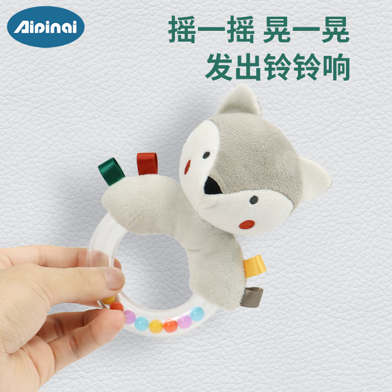 Picture of New Baby Hand Ring 0-1 Years Old Grasping Bracelet Ring Newborn Baby Hand Rattle Plush Toy in Stock