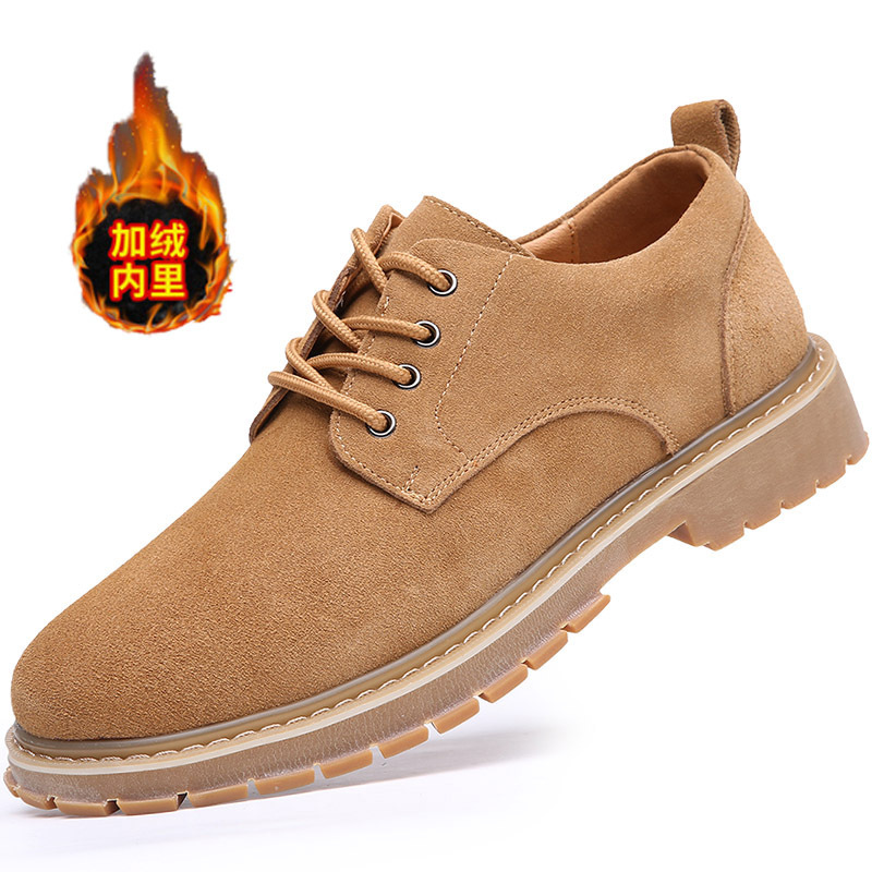 Picture of Cross-Border Autumn and Winter Leather Shoes for Men, Versatile Korean Style Casual Shoes, Trendy British Work Shoes, Tendon Big Toe Suede Men's Shoes