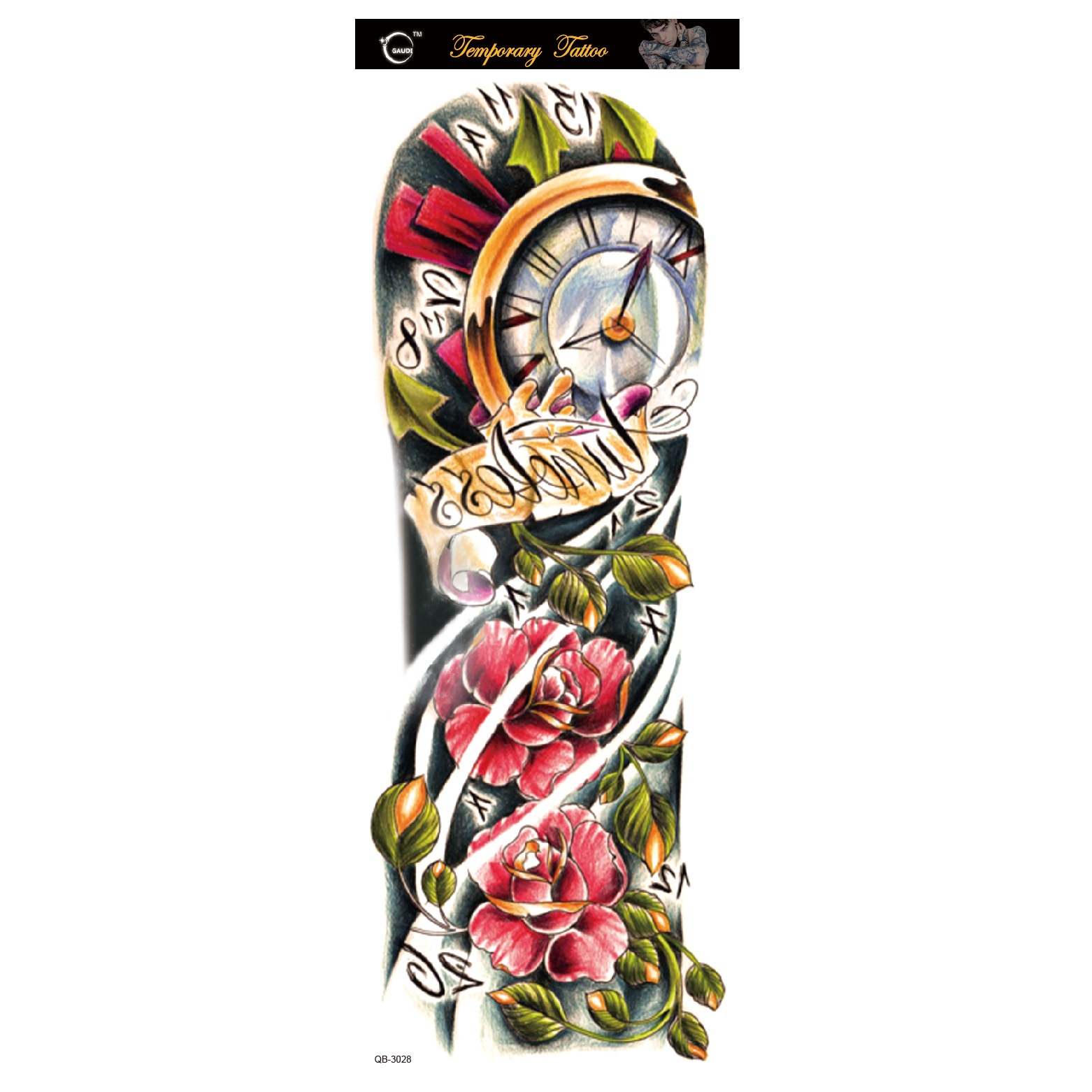 Picture of Large Flower Arm Tattoo Sticker Full Arm Waterproof Tattoo Temporary 400 Optional Full Arm Tattoo Sticker