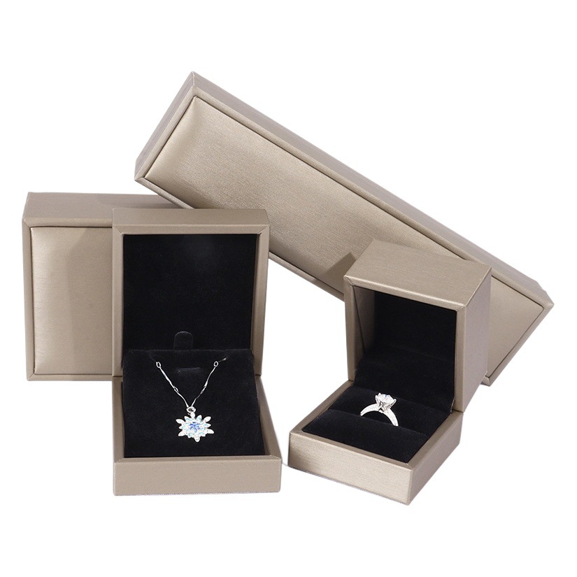 Premium Sense PU Brushed Jewelry Box Jewelry Ring Box Bracelet Packaging Box Long Chain Box Necklace Pendant Jewelry Box