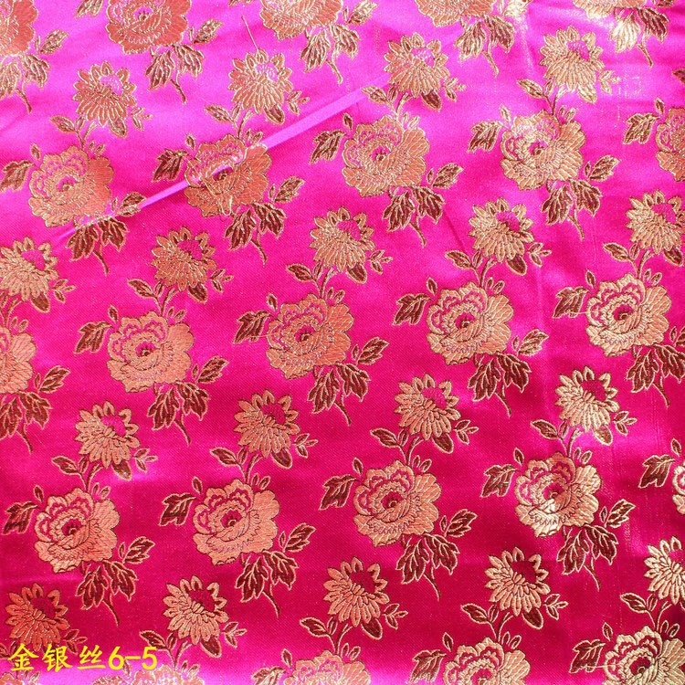 Picture of Spot Wholesale Wedding Decoration Headwear Toys Fabric Crafts Fabric Rose Red Festive Gold and Silver Jacquard Fabric